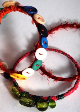Fabric and Button Bracelets, Gallery37, Oldham